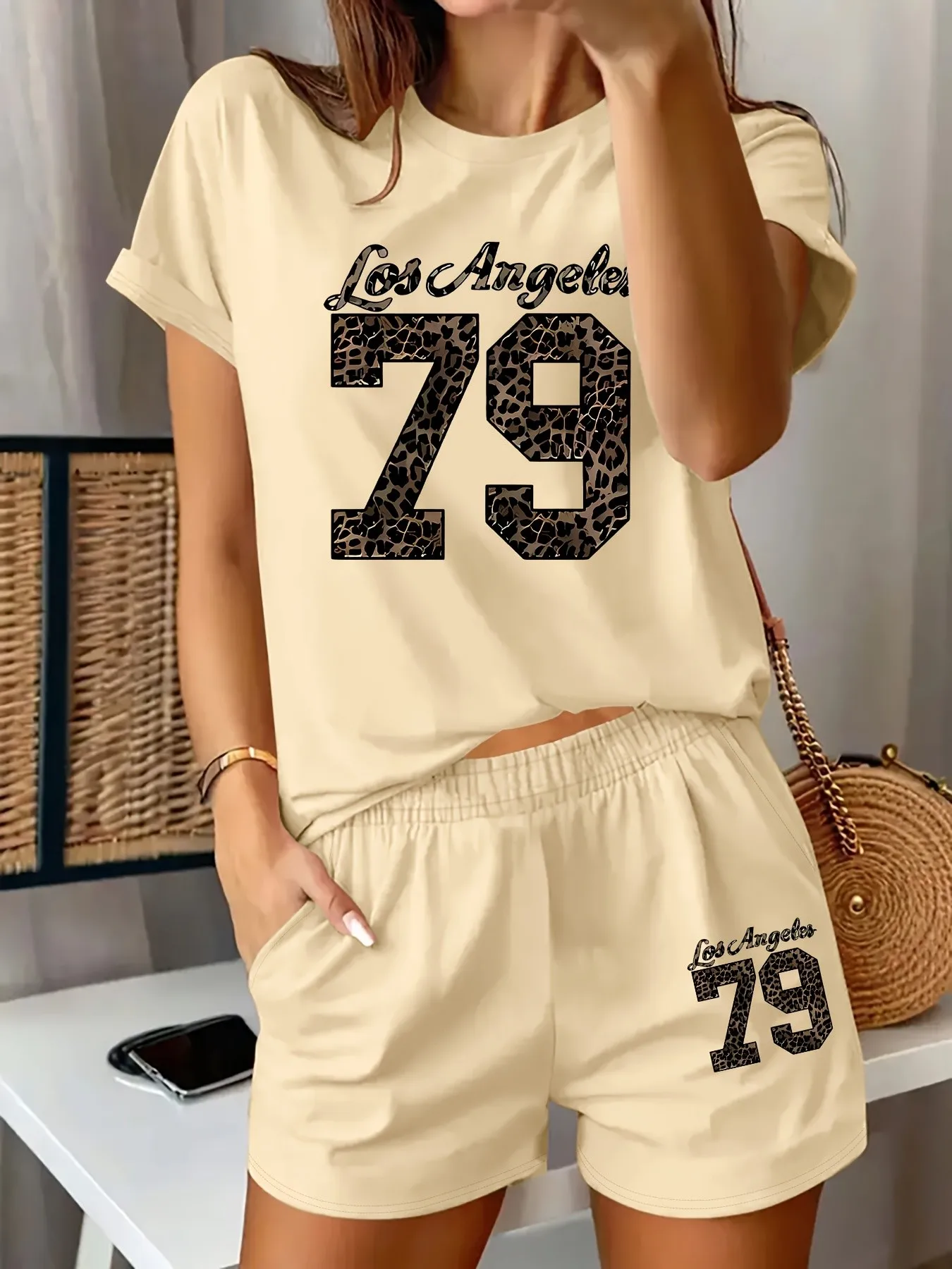 Summer women's suit with digital prints lightweight breathable casual sporty and streetwear clothing