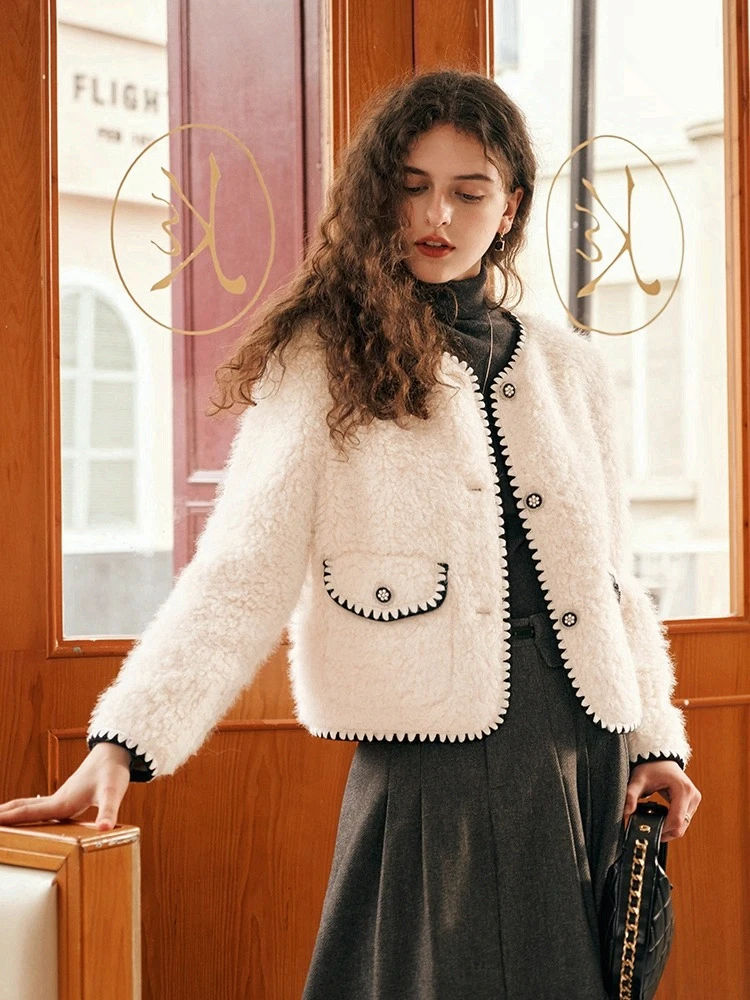 OLrain المرأة فو سترات من الفرو الصلبة س الرقبة واحدة الصدر معاطف 2025 شتاء جديد دافئ موضة تخفيف الإناث القمم G23DP88251 #1