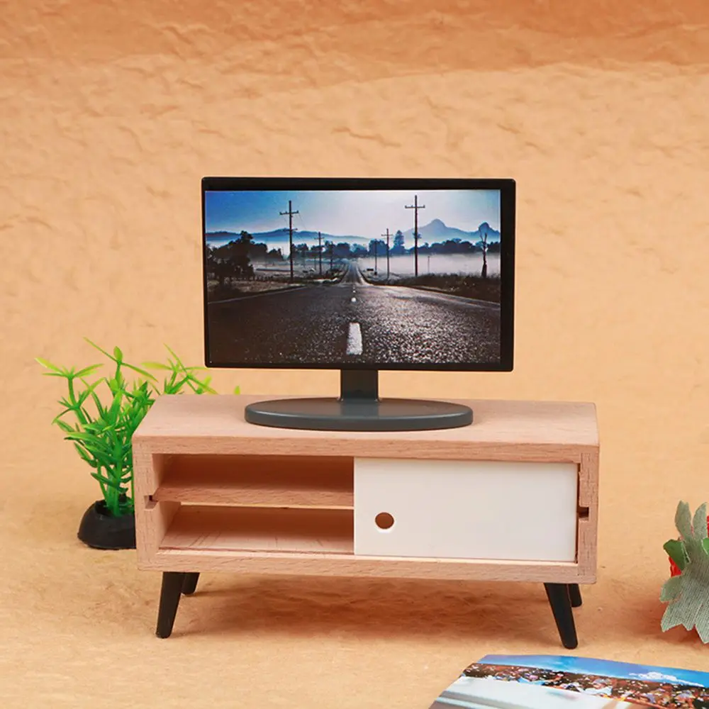 Playing House Dolls Accessories Micro Landscape Mini Furnishing TV Cabinet Dollhouse Miniature Furniture Sofa Bed Wardrobe