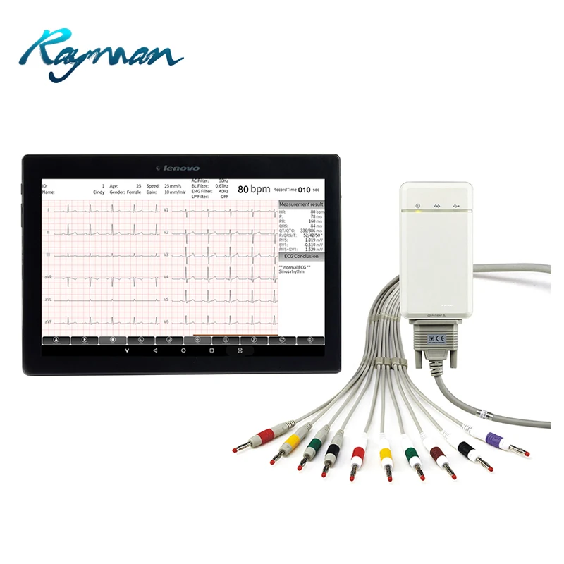 

Больничный инструмент ECG12, портативная 12-канальная 3 6 12 свинцовая ЭКГ-машина