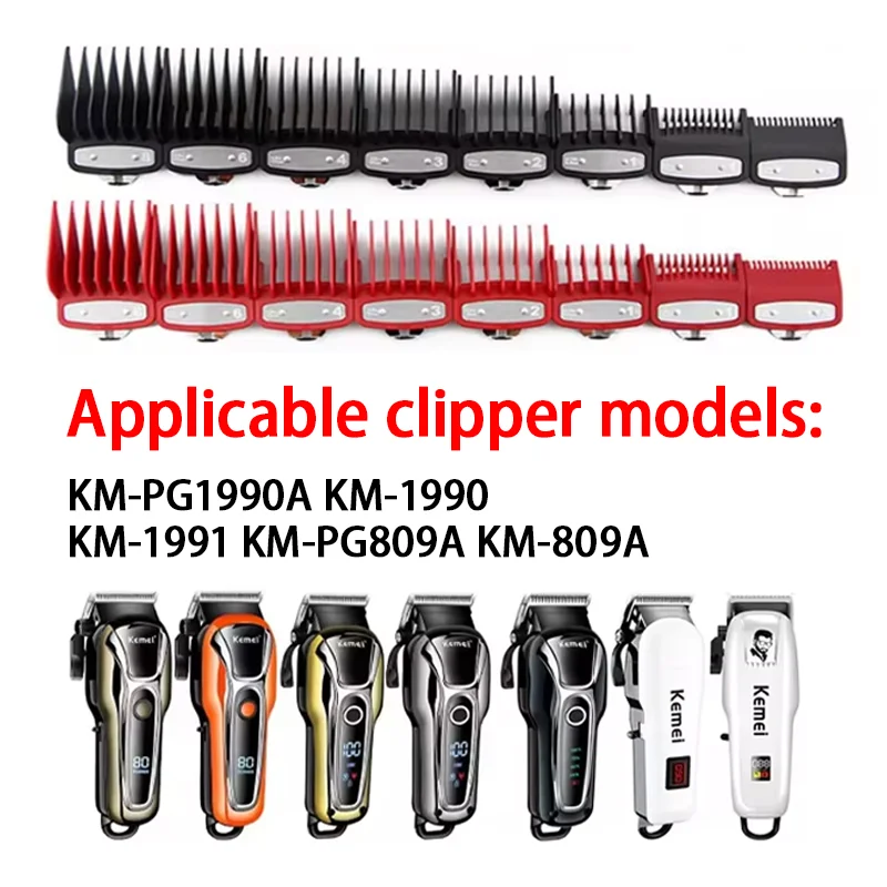 KEMEI 8pcs/set Professional Barber Hair Clipper Guide Combs For Trimmer Attachment Hair Cutting Limited Comb Salon Haircut Tools