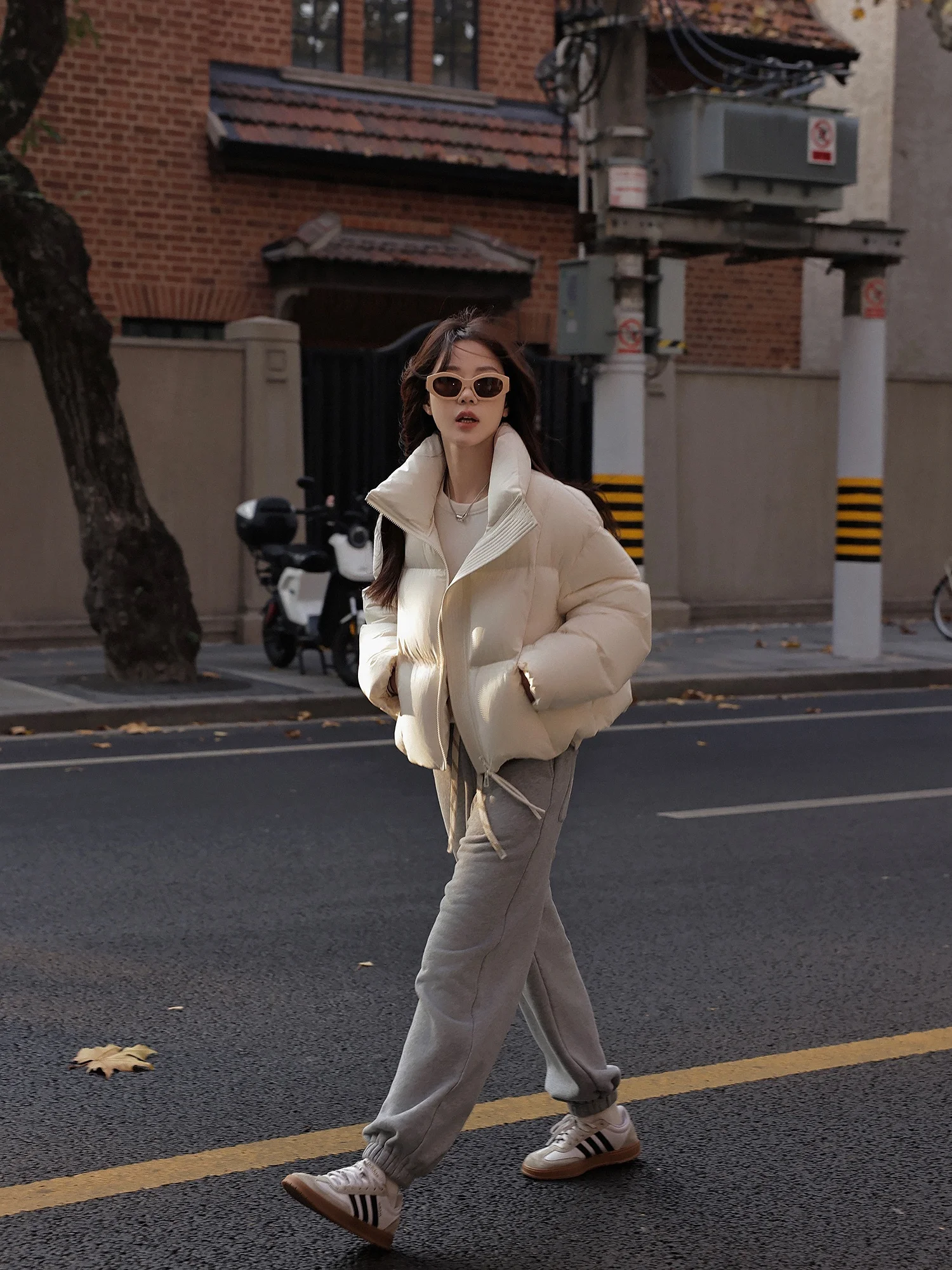 

Warmth Puffer Jaet ort Loose Stand Collar down Coat Korean Sle Commute Faion White Du Feather Women's Winter Coat