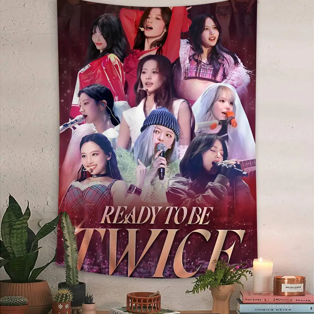 Canvas Painting kpop T-Twice Cartoon Tapestry for Living Room Home Dorm Decor INS Home Decor - view 6