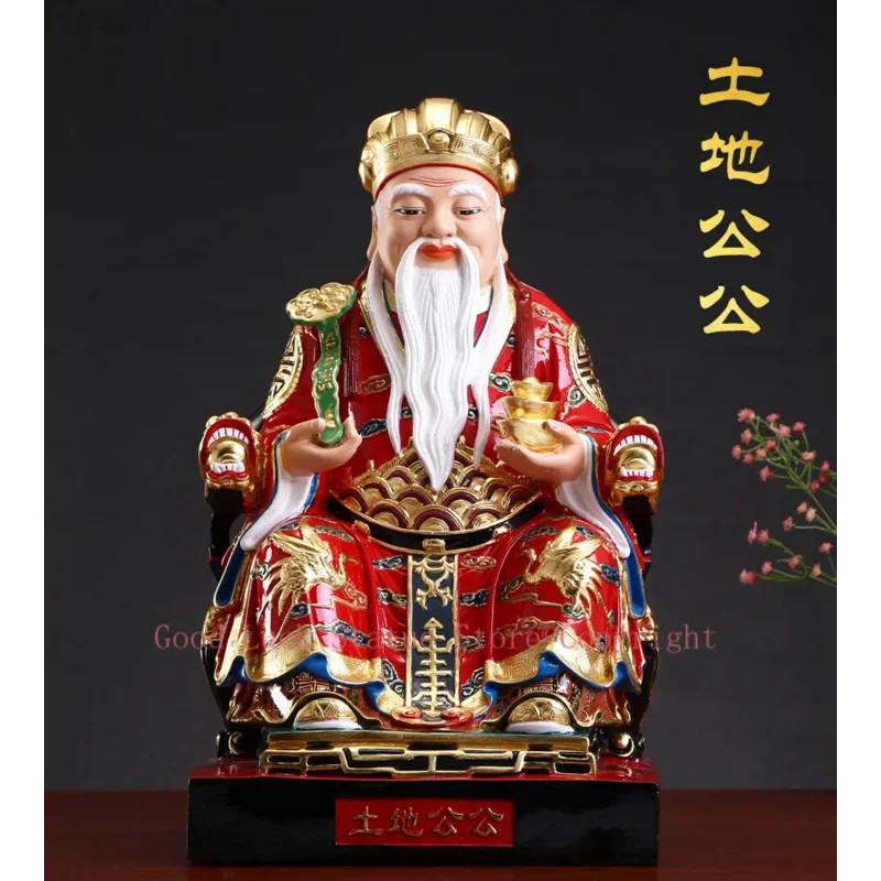 

38cm Southeast Asia Company home High grade Buddha statue thriving business Money Good luck CAI SHEN TU DI GONG God of wealth