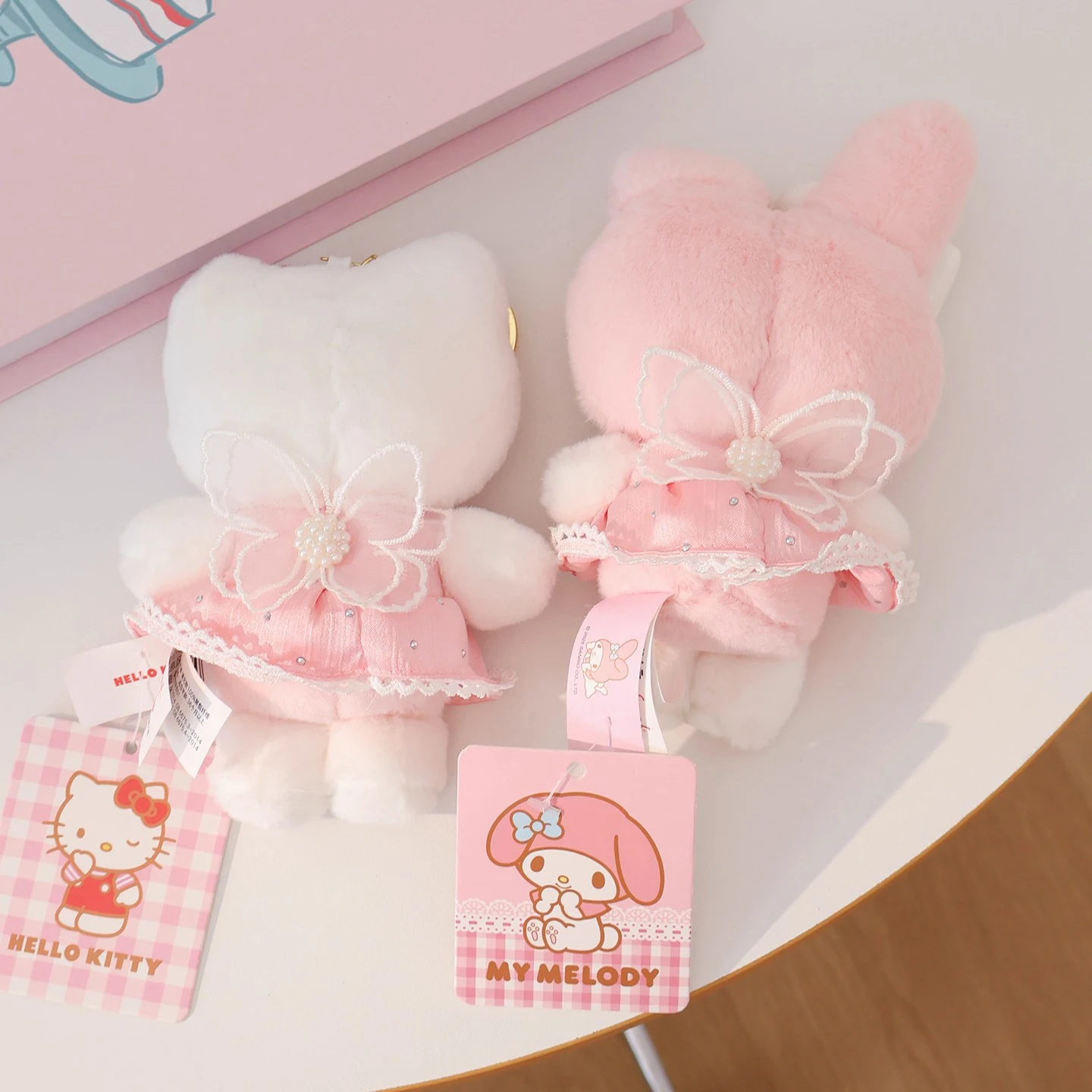 Genuine Sanrio Hello Kitty Melody Cute Girl Keychain School bag Pendant Kids Plush Toys Keyring Plushier Birthday Christmas Gift