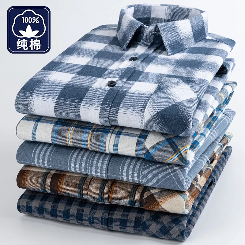 Thumbnail 4 - #42 Best Selling Mens Checked Long Sleeve Shirts