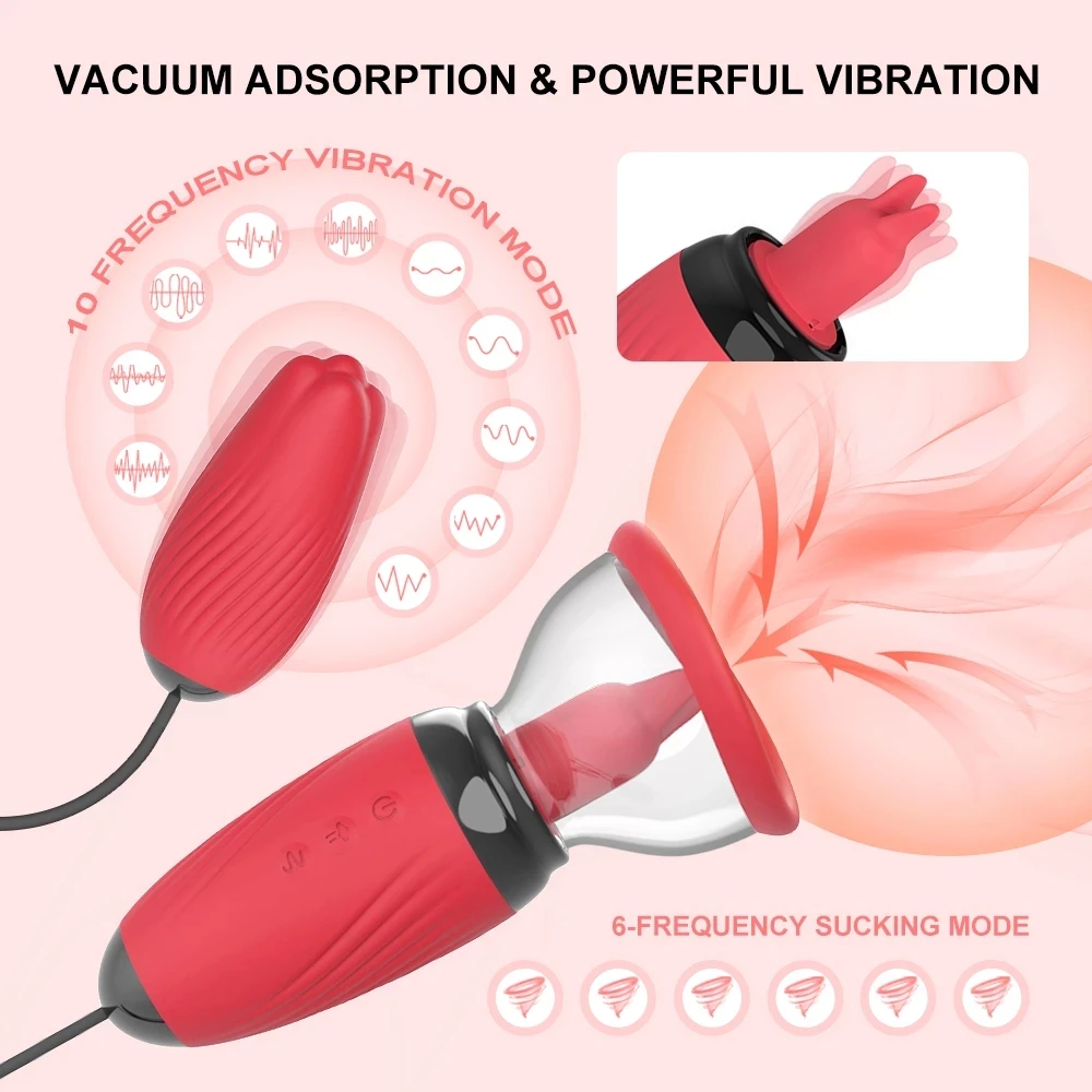 LICKLIP Clit Sucker Tongue Vibrator Nipples Vacuum Stimulator Orgasm Sex Toys Sucking for Women Female Masturbation