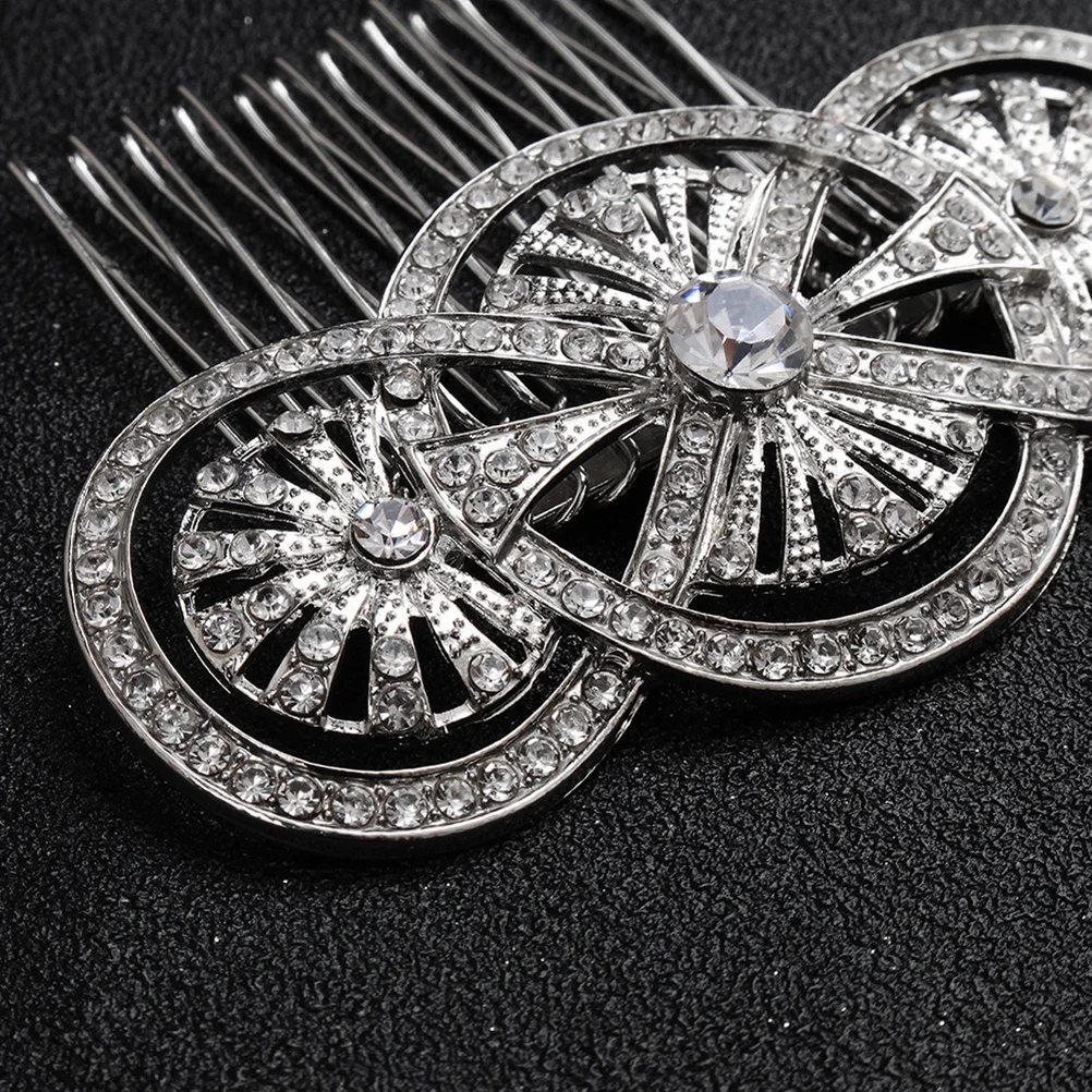 

Bridal Headpiece Silver Alloy Rhinestone Hair Comb Wedding Hair Accessories for Bride Bridesmaid Engagement Party