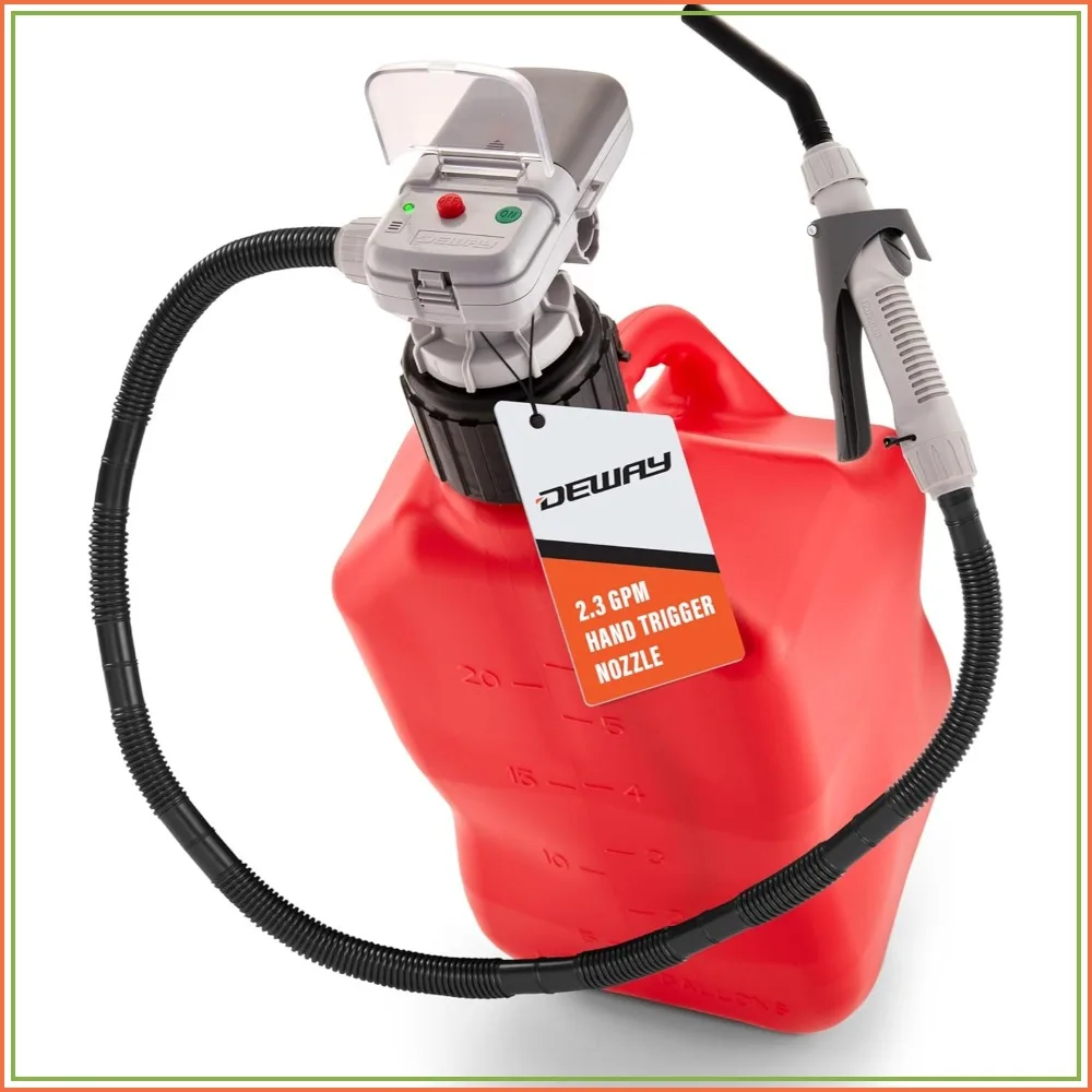 

Automatic Fuel Transfer Pump w/Hand-Trigger Nozzle, AA Battery Powered, Advanced Adapters for All Size Gas & VP Racing Cans, Extra Long 51" Hose, Portable Liquid Pump for Gasoline, Diesel