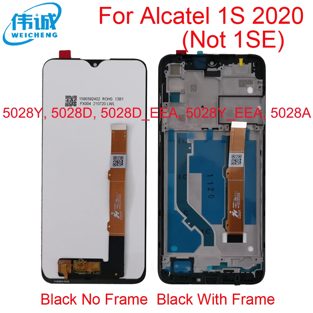 Original Tested LCD Display For Alcatel 1S 2020 OT5028 5028Y 5028D 5028A LCD Display Touch Screen Digitizer Assembly Replacement