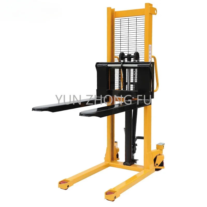 HaizhiLi Handling Equipment 1000kg Hand Hydraulic Manual Forklift Manual Pallet Stacker