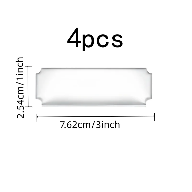 4 pcs Blank Name Badges, Silver Finish Surface, suitable for Office Desk Labeling, Durable Scratch Resistant