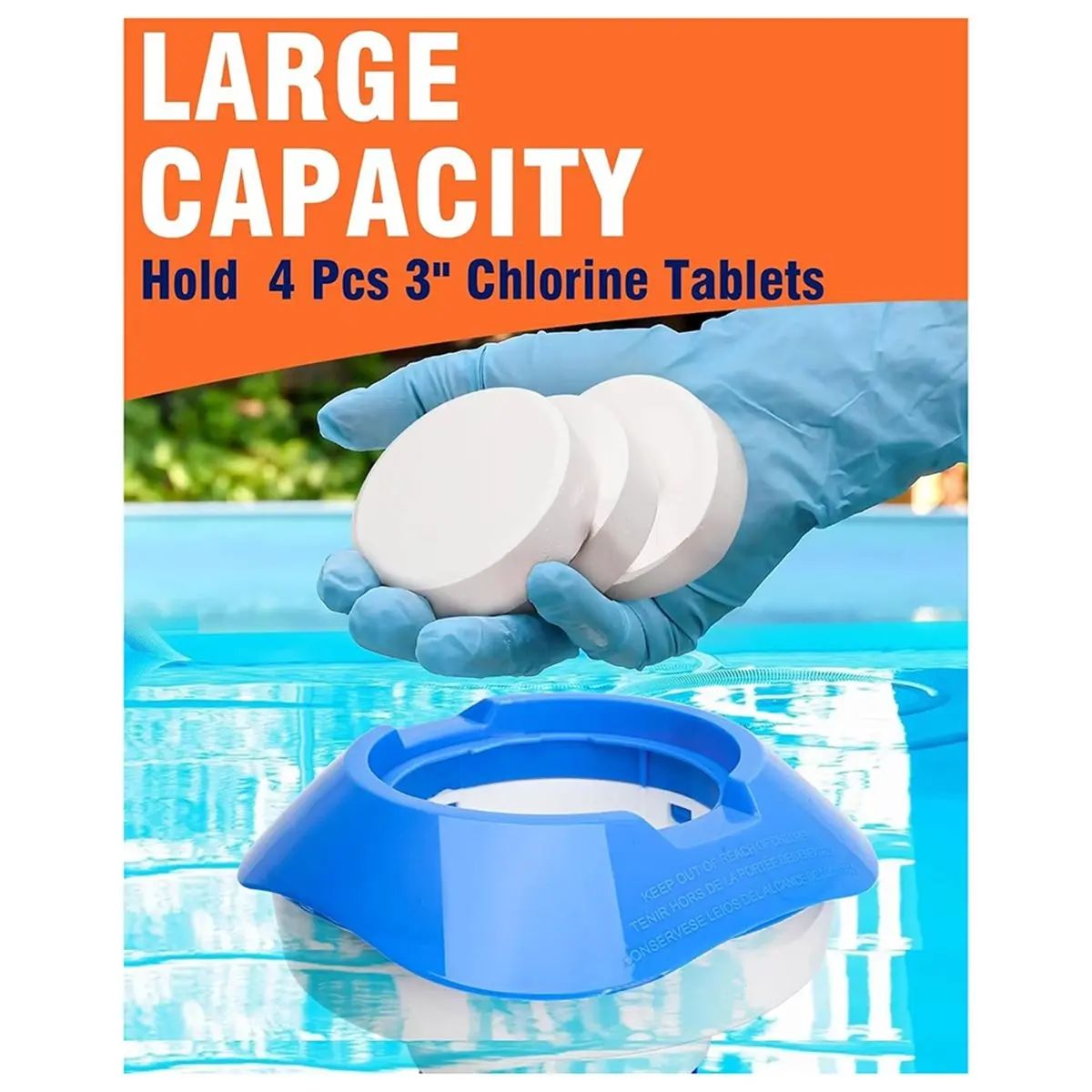 ABST Pool Chlorine Floater 5" Large Floating Chlorine Dispenser Optimal Pool with Adjustable Release for Indoor & Outdoor Use view 5