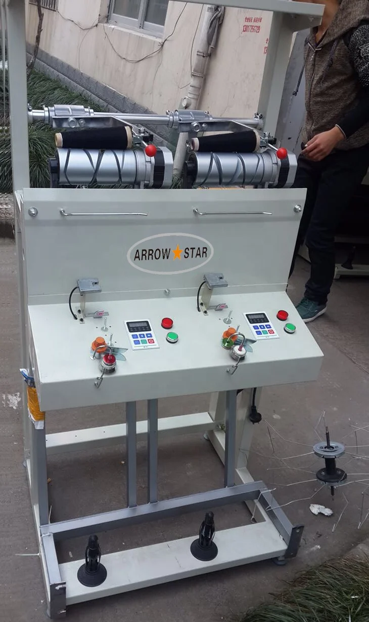 2 Spindles Yarn Rewinder Machine Thread Rewinding Yarn Winding Machine