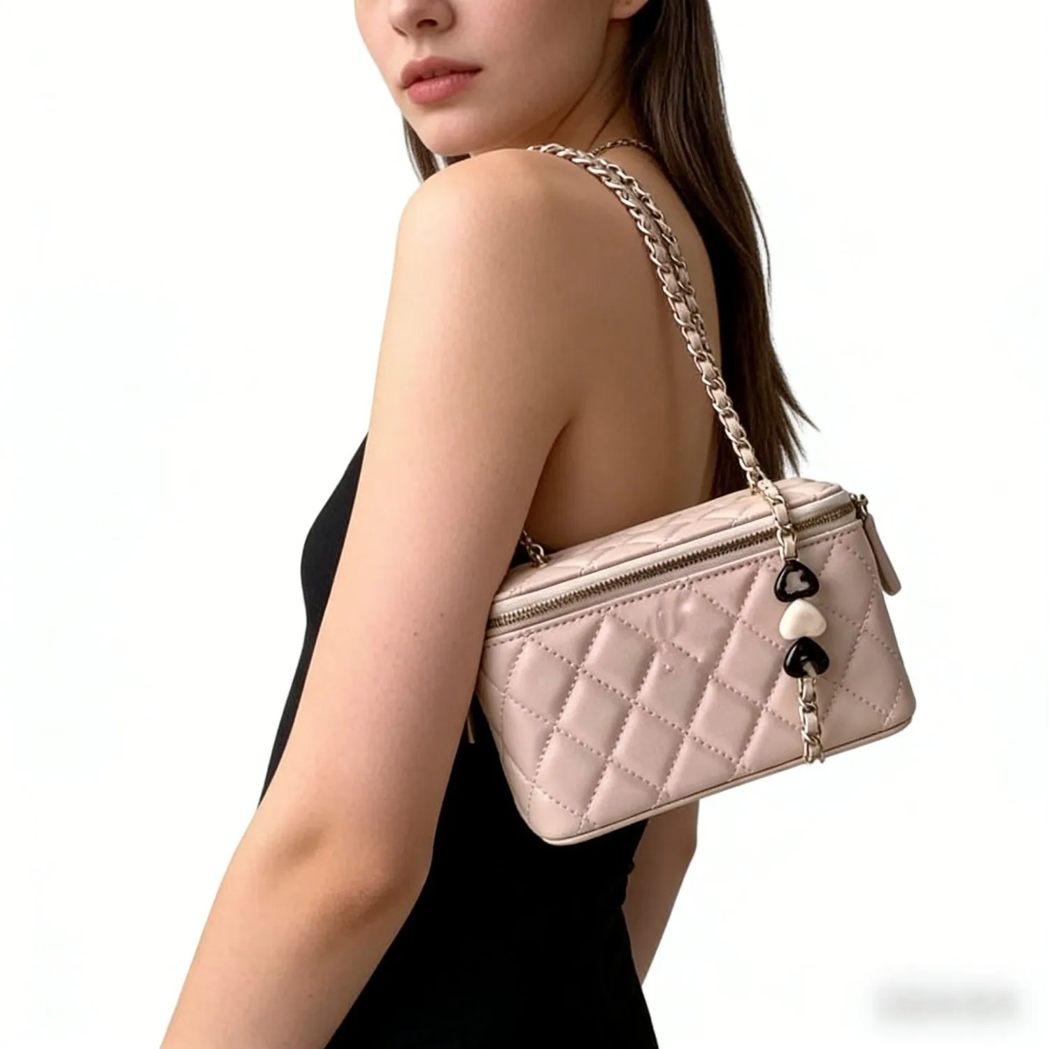 

Розовая стеганая сумка-кроссбоди с цепочкой, женская мягкая сумка через плечо из искусственной кожи с золотистым ремешком-цепочкой, элегантная вечерняя сумочка