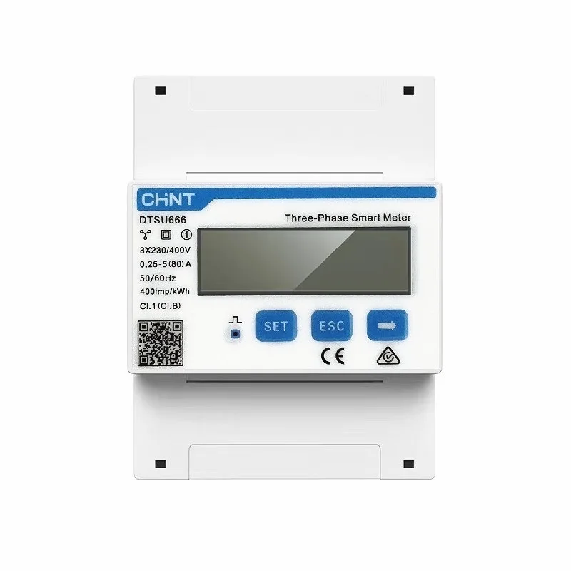 Imagem -05 - Din Rail Voltímetro Digital Chint Ddsu666 80a Trilho Din Energia Elétrica Atual Kwh Medidor Volt Amp Modbus Rs485 230v ac 380v