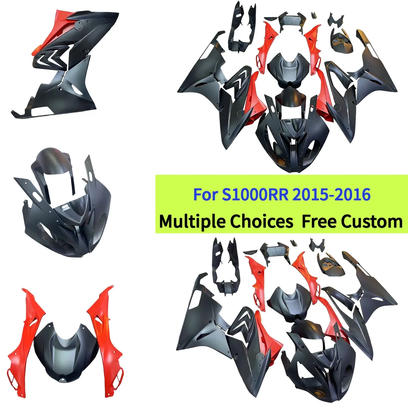 

ABS Sportbike Fairings For BMW S 1000 RR 2015 2016 Injection Molded Bodykit | Matte Black