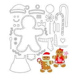 New 2024 Christmas In Stitches Gingerbread Builder Cutting Dies Scrapbooking for Paper Making Frames Card Craft no Clear Stamps
