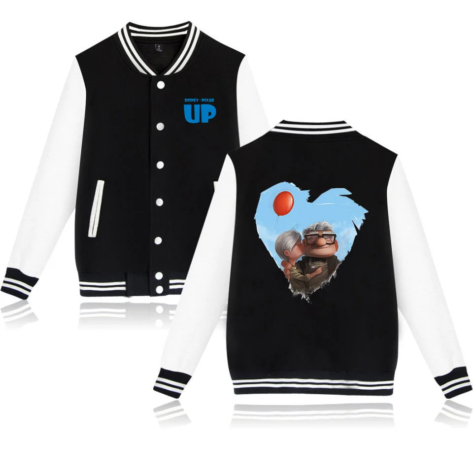 

Cartoon Movie Up Varsity Baseball Bomber Jacket Men Women Hip Hop Harajuku Jackets Kids Boys Girls Single Coats