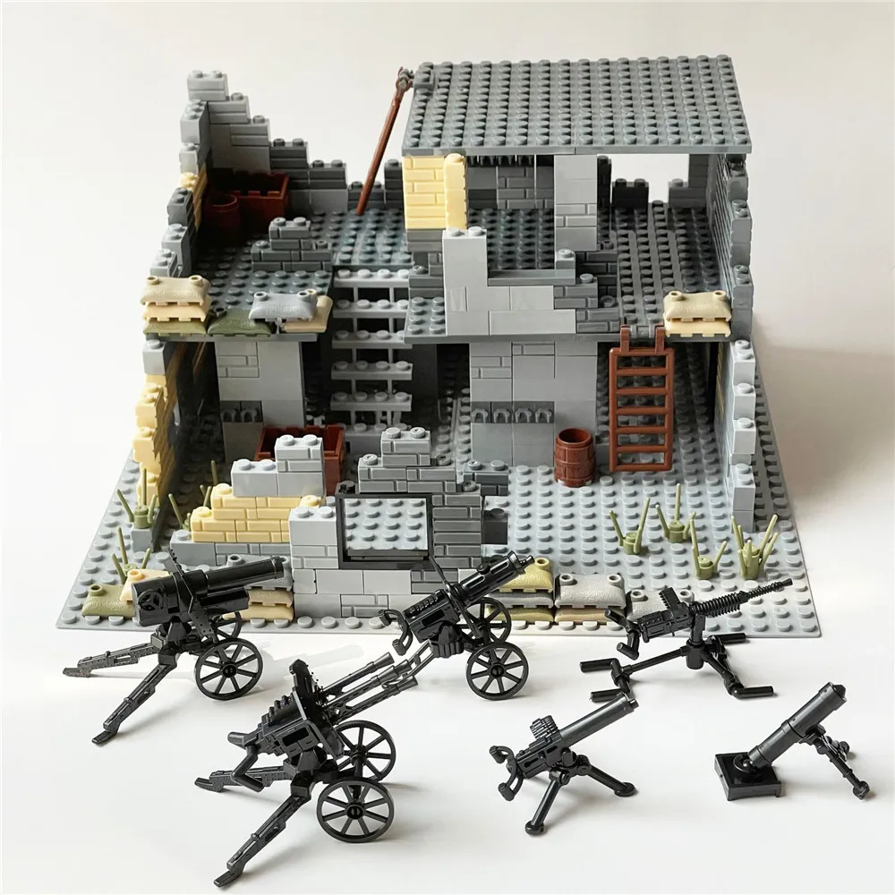 

Военная серия, 416 шт., MOC, кирпичи, WW2, руины войны, модель, совместимые фигурки, строительные блоки, детские игрушки, подарок
