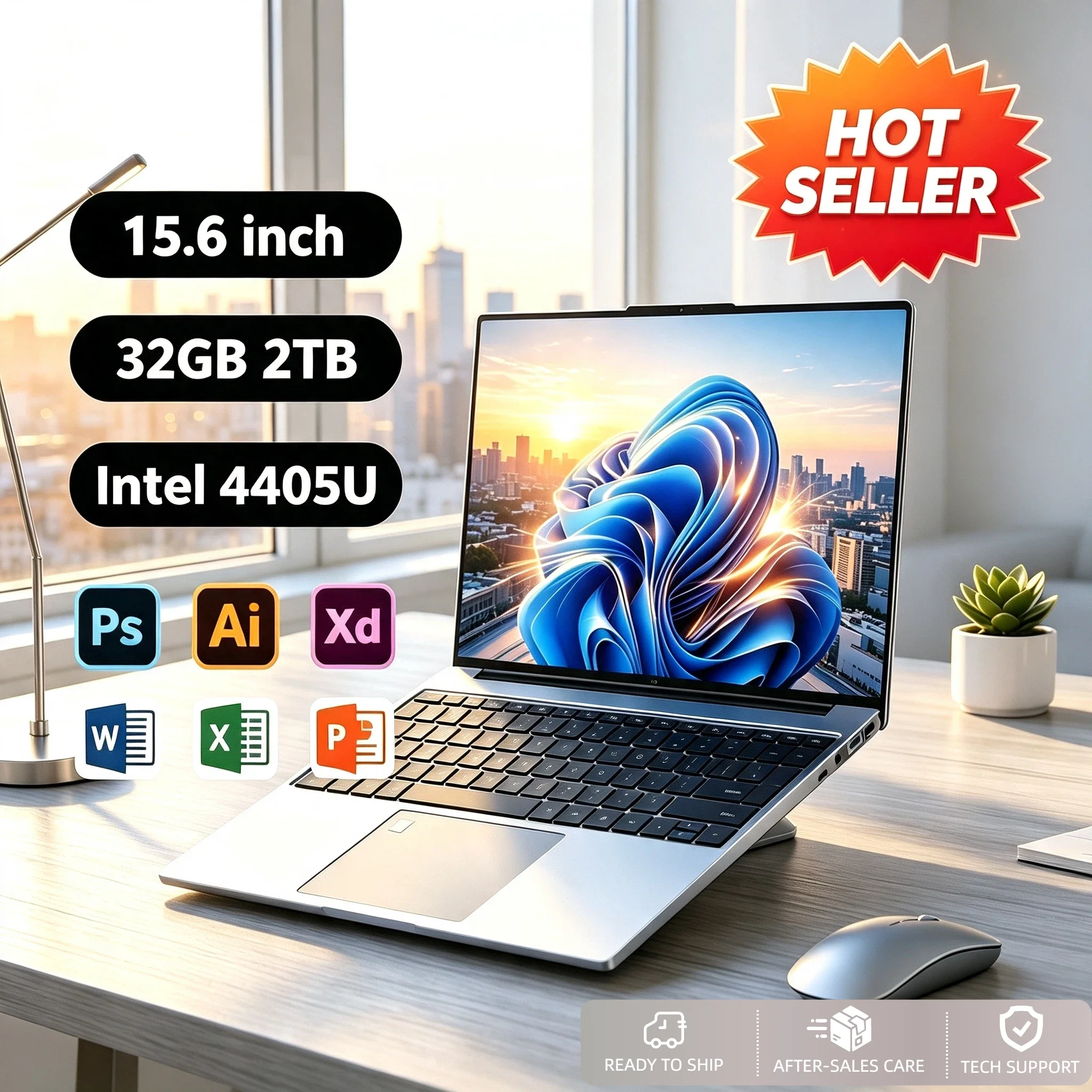 Intel Pentium 4405U 15.6 Inch Gaming Laptop 16GB RAM 2TB SSD Ultra Slim Notebook 1920x1080 Office Study PC Pro Max Prime