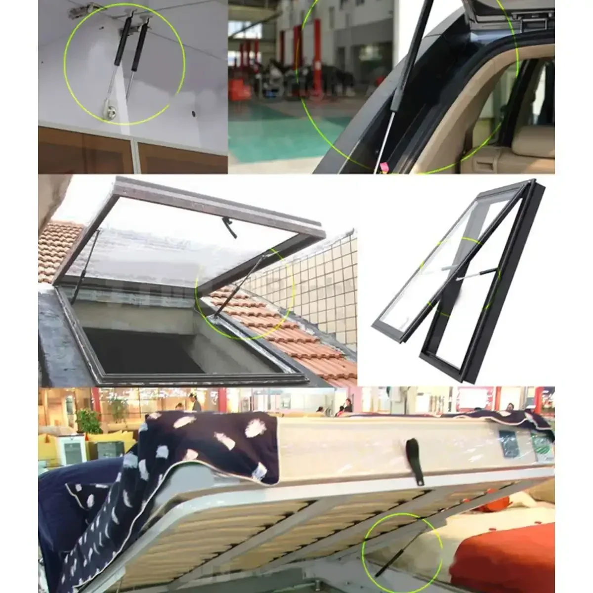 2pcs 350-900N 500mm Car Gas Strut Bars Gas Spring Hood Support Rod Shock Lift for RV Bed Window Bus Caravans