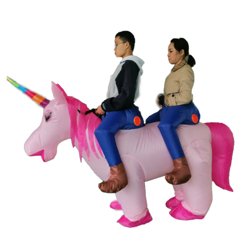 

Adult funny Halloween holiday party costume inflatable 2-person unicorn horse costume