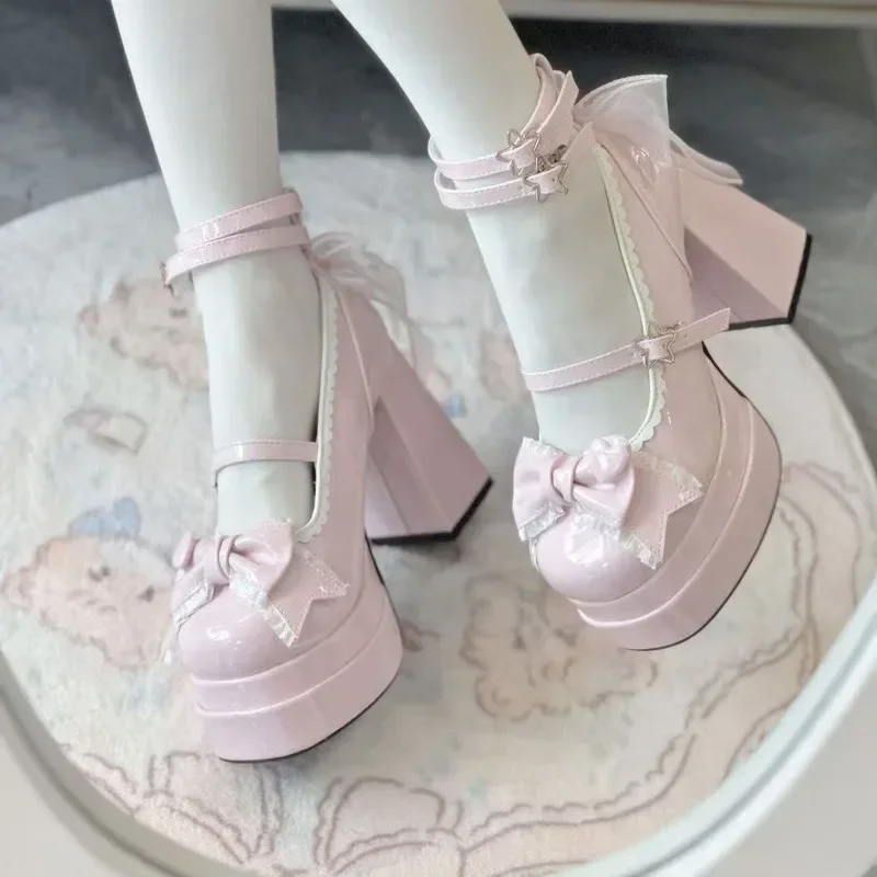 Night Club Platform Women Lolita Pumps Fashion Shallow High Heel Shoes 2025 Spring Autumn Ladies Outdoor Stripper Heeled Shoes