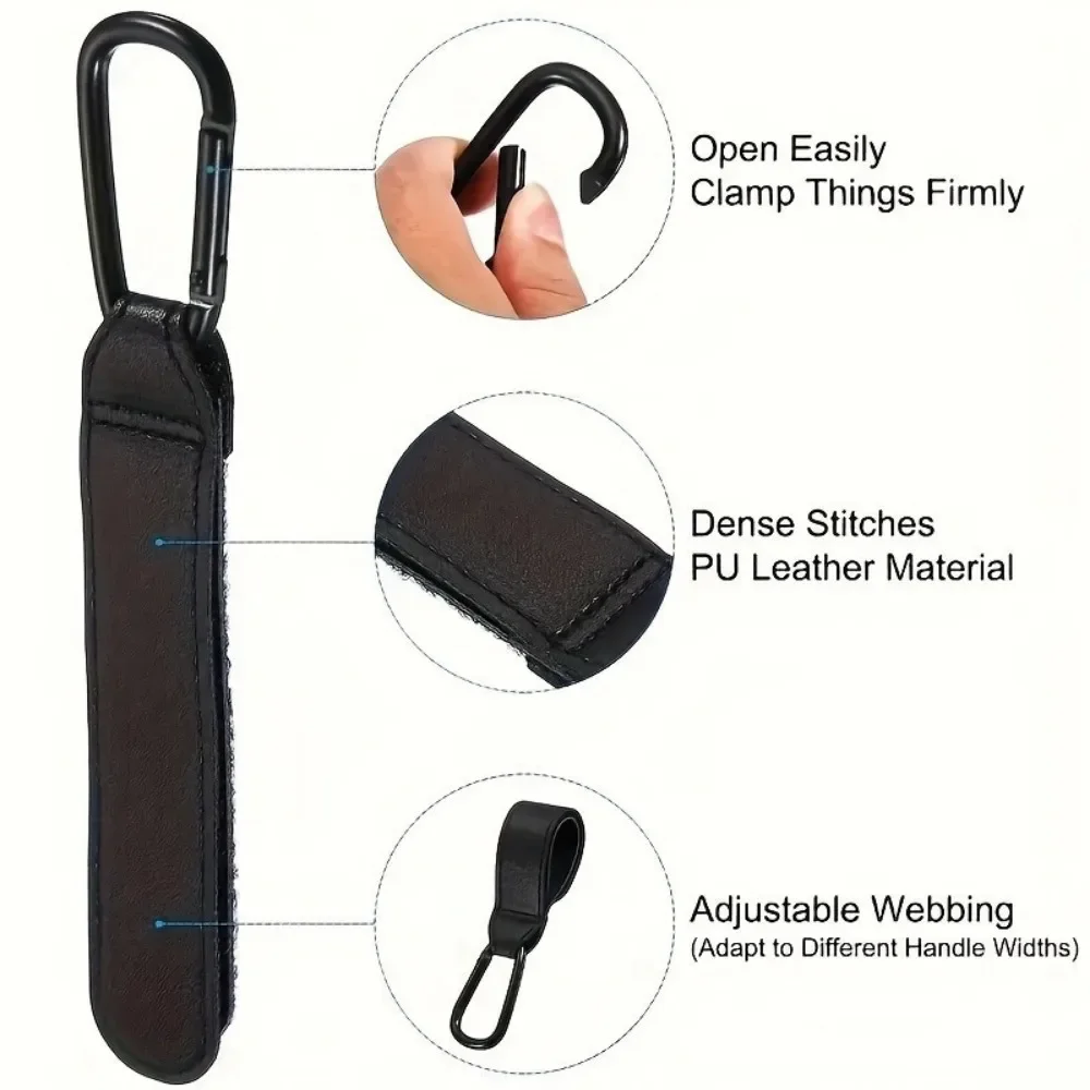 1/2 Stück PU-Lederhaken, tragbares Trolley-Griff-Zubehör, geeignet für Windeln und Einkaufstaschen, ideales Geschenk für Weihnachten