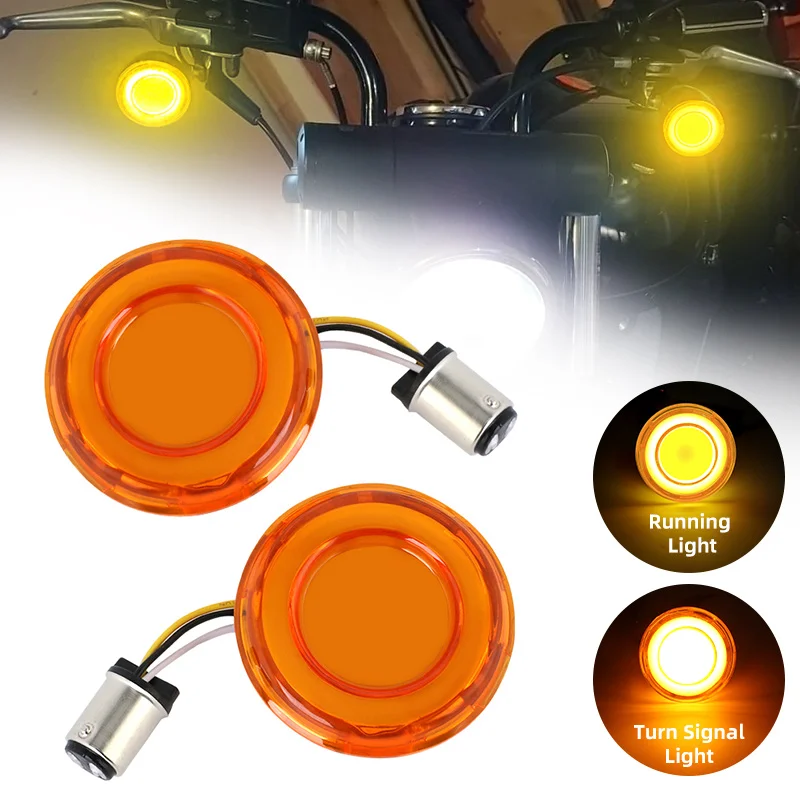 

Motorcycle Front Rear Yellow 1157 LED Turn Signal Conversion Bullet Light For Harley Sportster XL883 1200 X48 72 Dyna 2002-2021