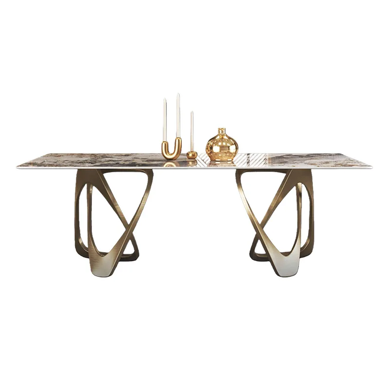 Slate dining table high-end designer fashion minimalist rectangular dining table