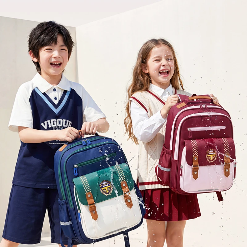 Kids School Backpack for Boys Girls with Flap Ergonomic Bookbag Waterproof Student Children Travel Daypack with Straps