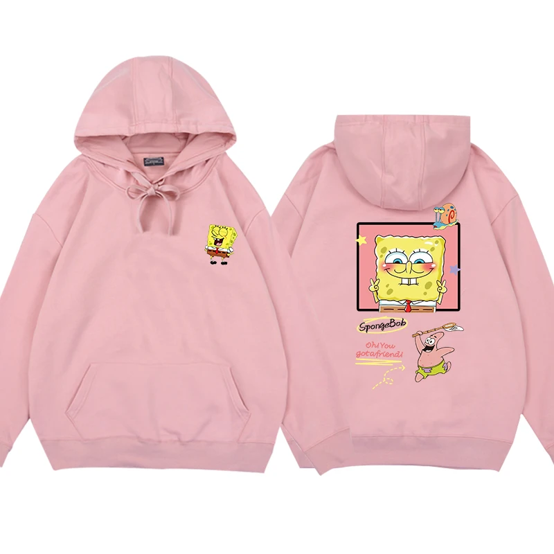 Early Spring SpongeBob SquarePants Sweater Loose Lazy Patrick Star Hoodie Couple Hoodies Womens Cartoon Comfortable  Sweatshirt