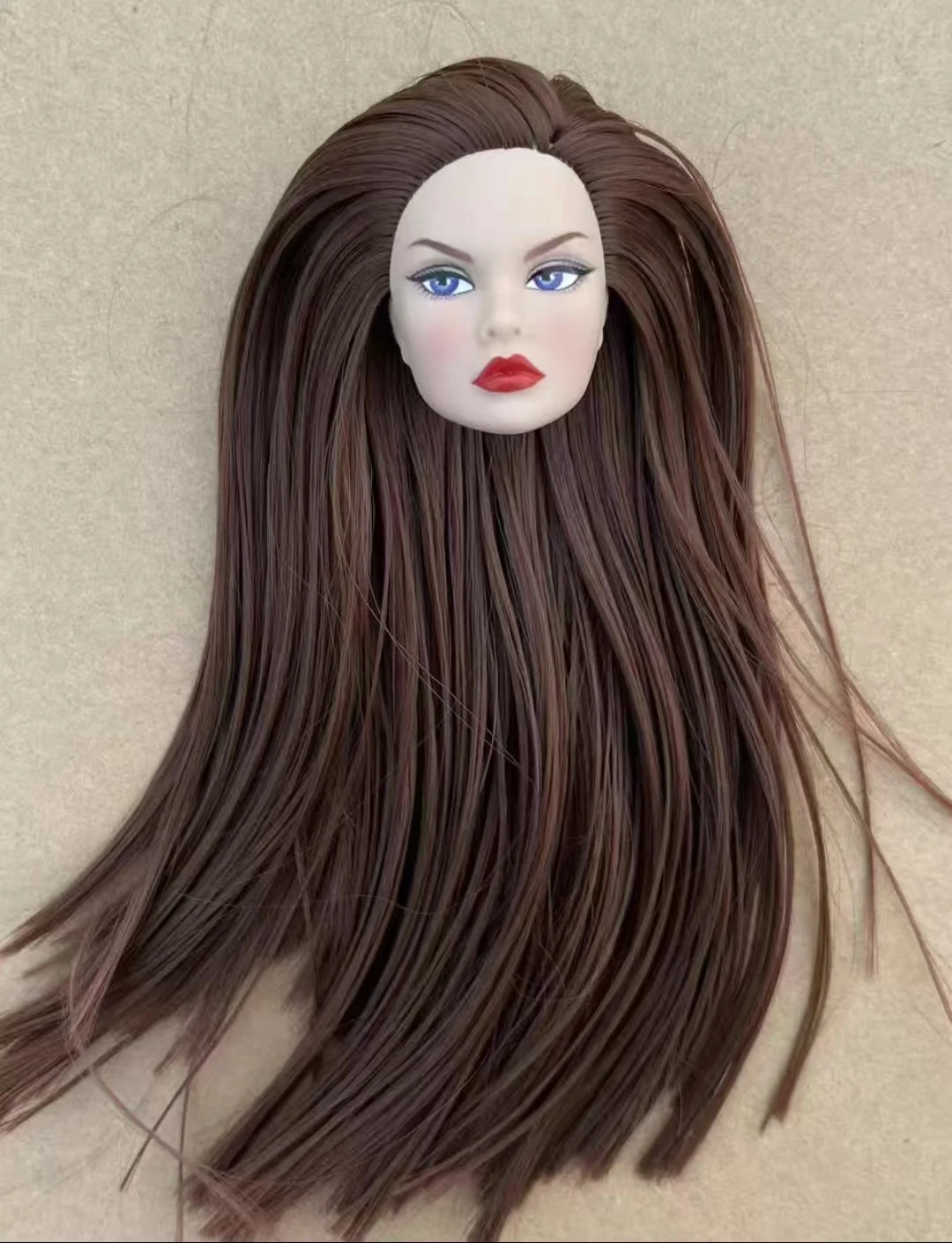 Normal Skin 1/6 FR Supermodel Doll Head Classic Beauty Doll Head European OB Head BJD Doll Toy Makeup Head UV Head Coloured Hair