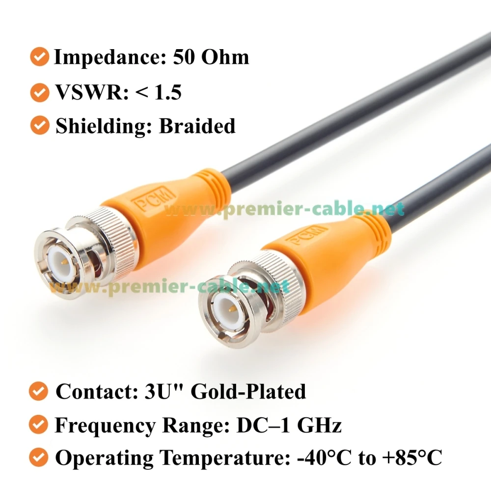 BNC-Stecker auf BNC-Stecker Koaxialkabel 50 Ohm Verlustarmes RG58 RF-Koaxialkabel für RF-Antennen, Testgeräte, SDR-Radios, CCTV – Detail 2