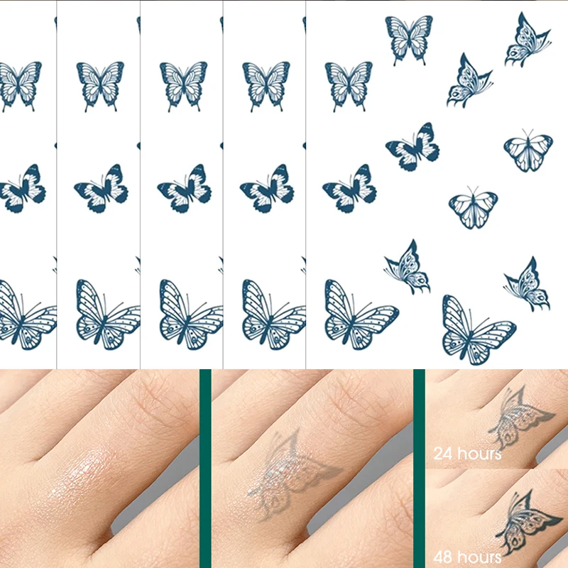 6 PC Realistic Black Butterfly Temporary Tattoo Stickers  Waterproof Long Lasting Fake Tattoos Party Themed  Body Art Decoration