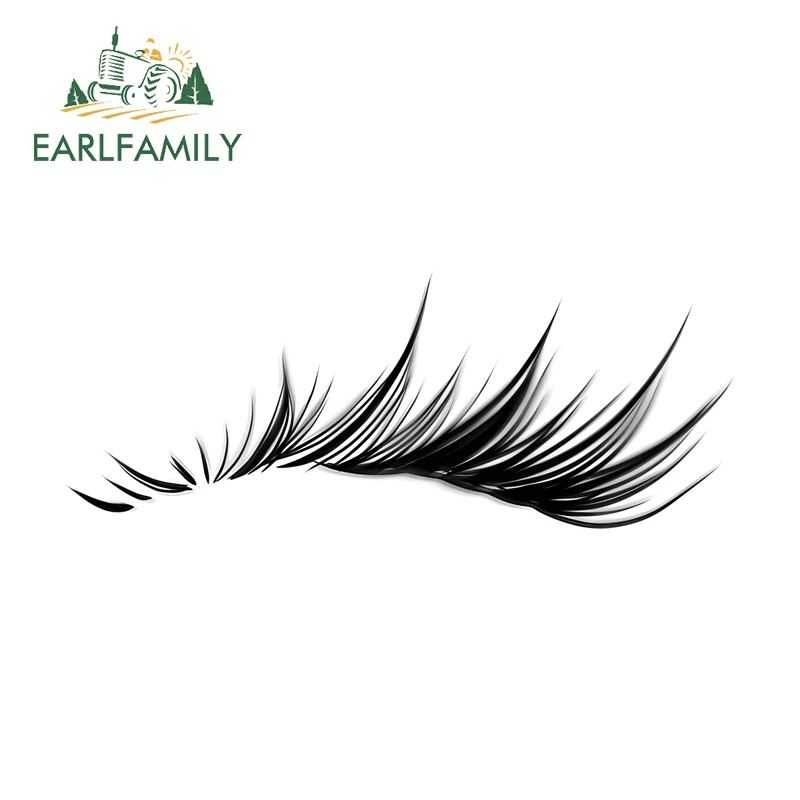 

EARLFAMILY For Thick Eyelashes Pattern Auto Bulb Stickers Funny Creative Style ATV Decals Scratch-Proof PVC Car Accessories