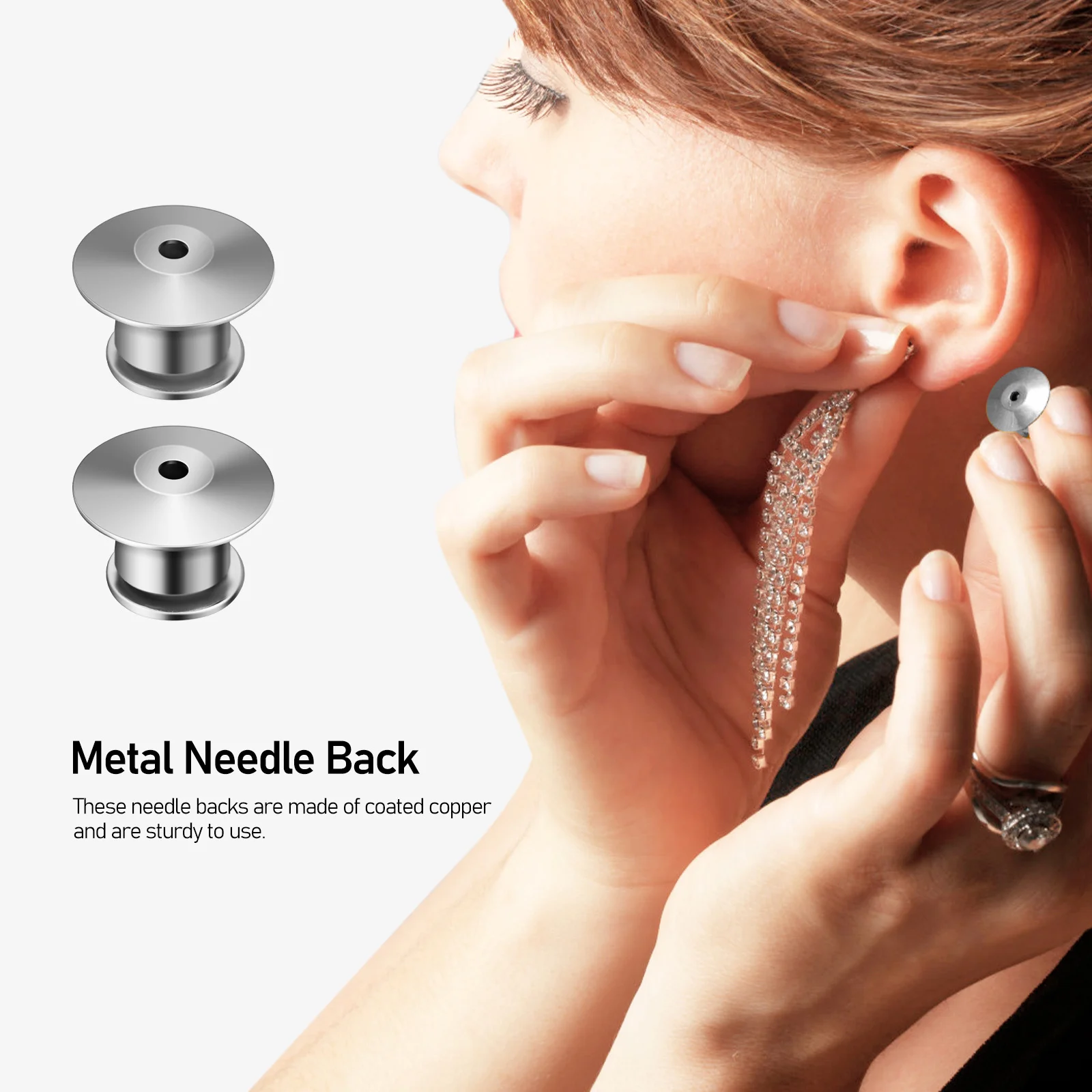 

30 pcs Silver Fasteners Zinc Alloy Locking Backs For Badge Lapel Brooches Name Tags Bags Hats Pin Backs Locking Pin Metal Craft