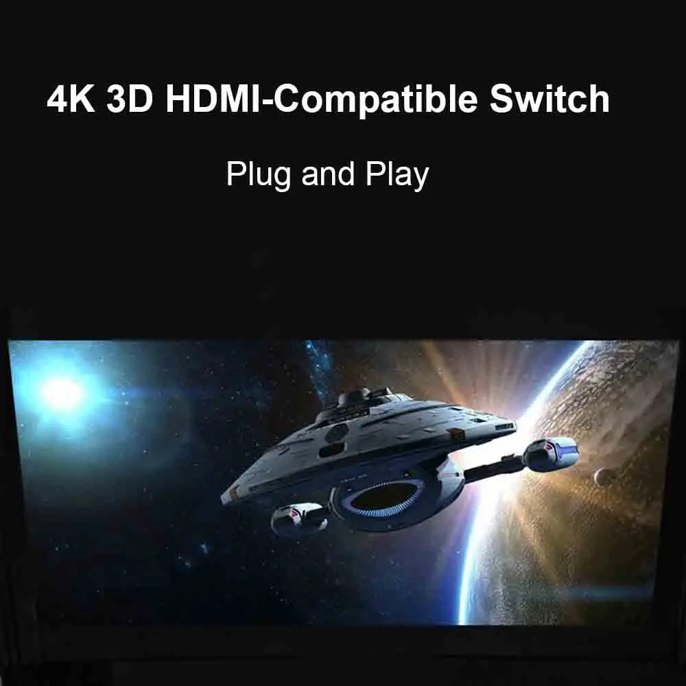 มินิ3พอร์ต HDMI-1.4b สวิตซ์ KVM สวิทช์4K ตัวแยกสัญญาณ1080P 3 in 1เอาท์พอร์ตฮับสำหรับ Xbox PS3 PS4 PC DVD HDTV 4K * 2K 3D