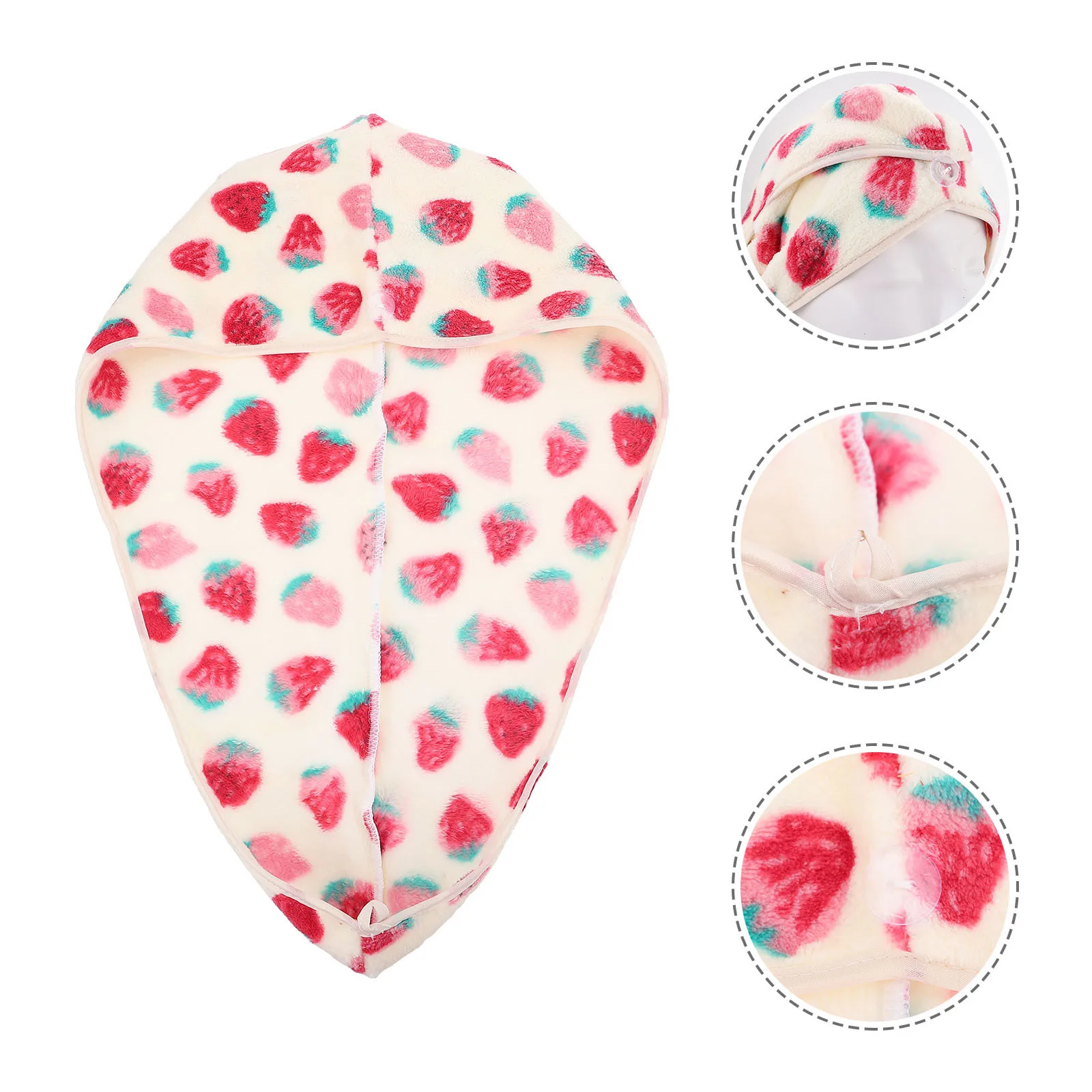 1 шт., шапка для сушки волос с клубничным узором, быстросохнущая впитывающая шапочка для ванной комнаты, удобная домашняя шапочка для купания