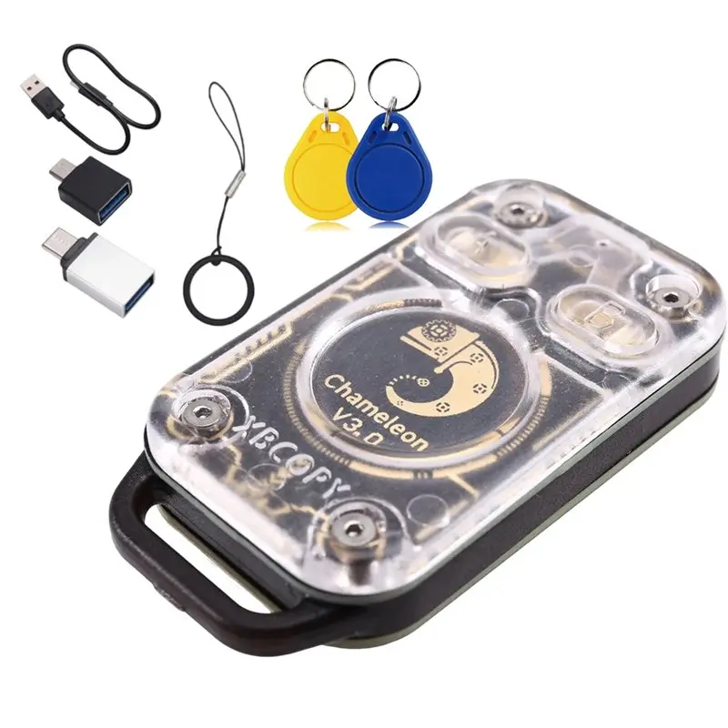 

AA84 Chameleon V3.0 125K 13.56M RFID Smart Chip Emulator Reader ID IC Smart Card Duplicator Tag Copyer+ UID/CUID Keychain