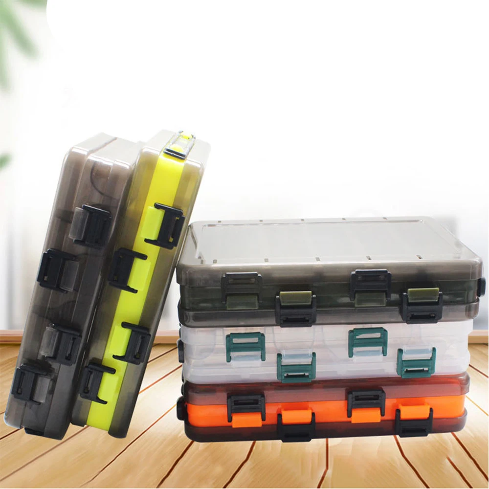 Double-Sided Fishing Tackle Storage Box for Spinners Lure Egi Tool Box Artificial Bait Case Fishing box