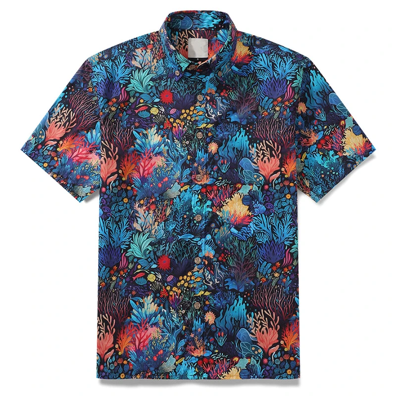 Blusa floral havaiana masculina com estampa de flores 3D, tops de festa, camiseta extragrande, roupas Harajuku, lapela