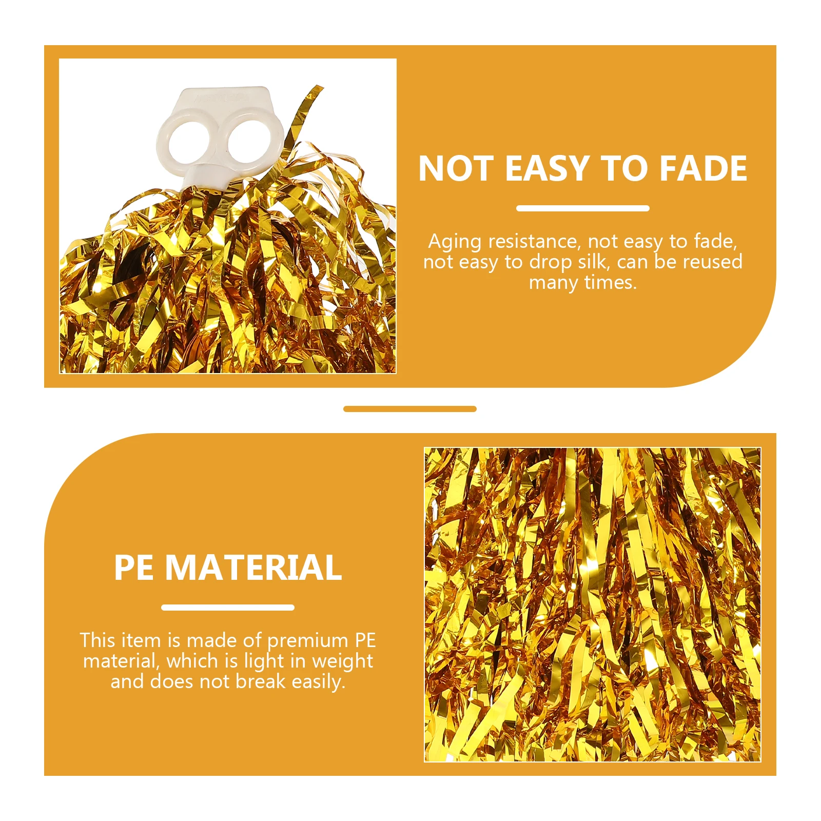 

4Pcs Cheerleading Pom Poms Premium Material Hand Grip Performance Props for Dance Party Cheering Supplies