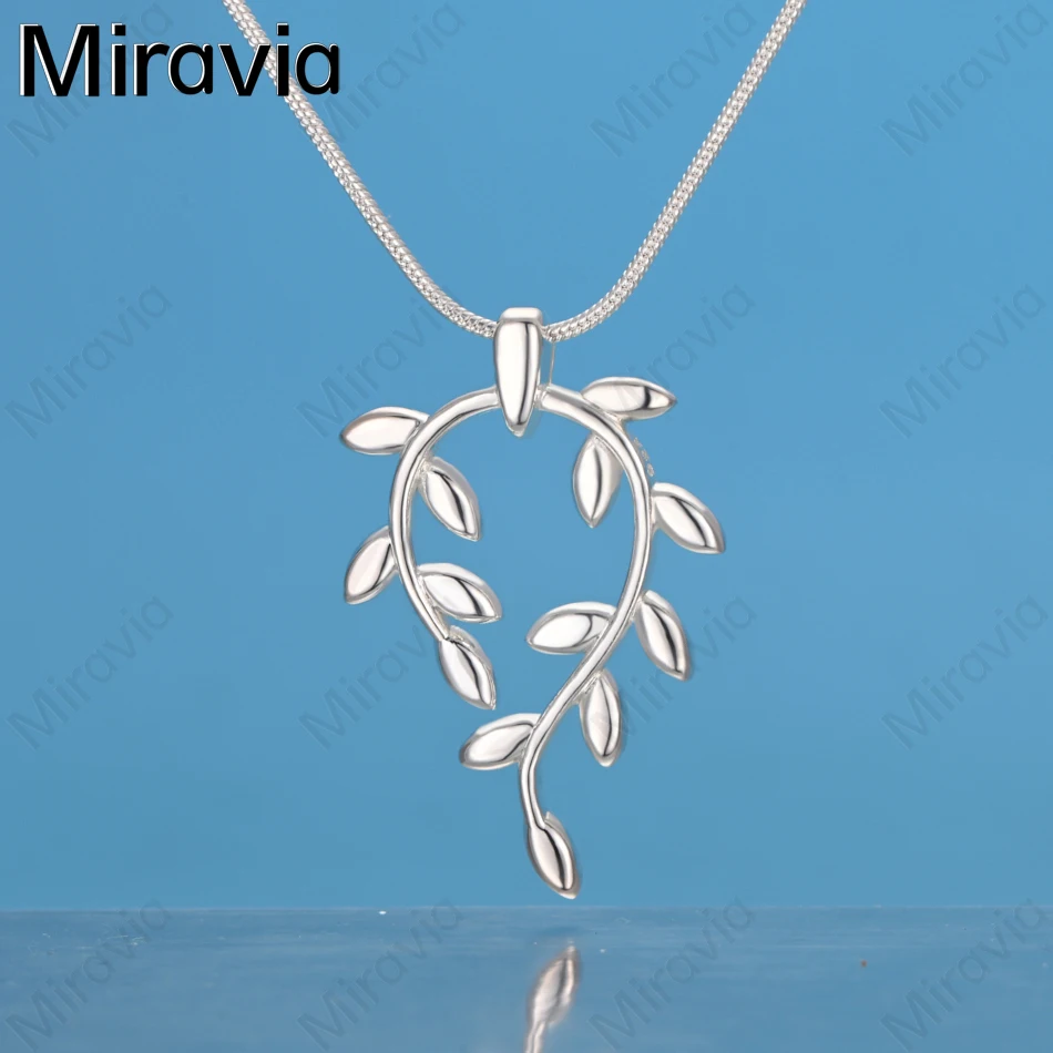 

Miravia 925 Sterling Silver Openwork Leaf Pendant Necklace - Everyday Accessories For Women, Simple And Elegant Jewelry