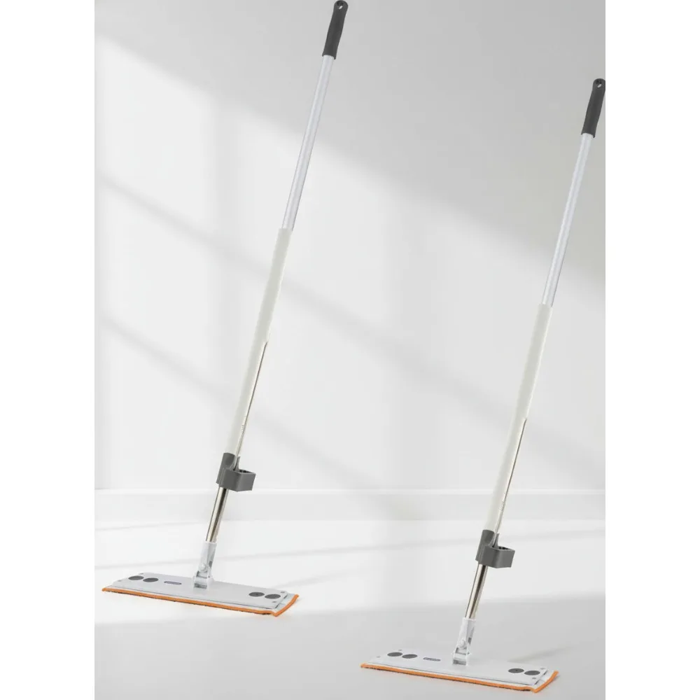 

2-Pack Self-Wringing Microfiber Mop, Hands-Free Floor Cleaner for Home Kitchen Bathroom - Hardwood Laminate Tile Floors