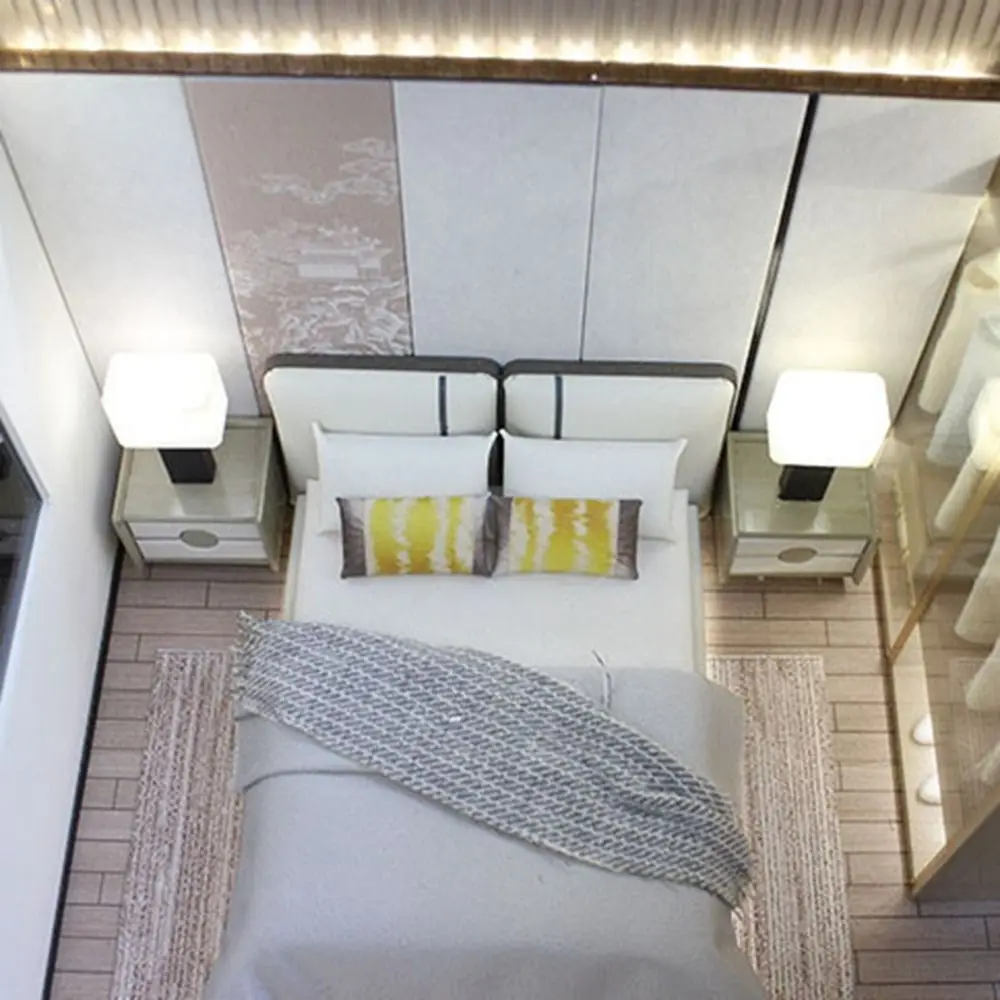 

Новая модная миниатюрная кровать для кукольного домика 1:20, белая, для самостоятельной сборки, имитация мебели, декор для кукольного домика