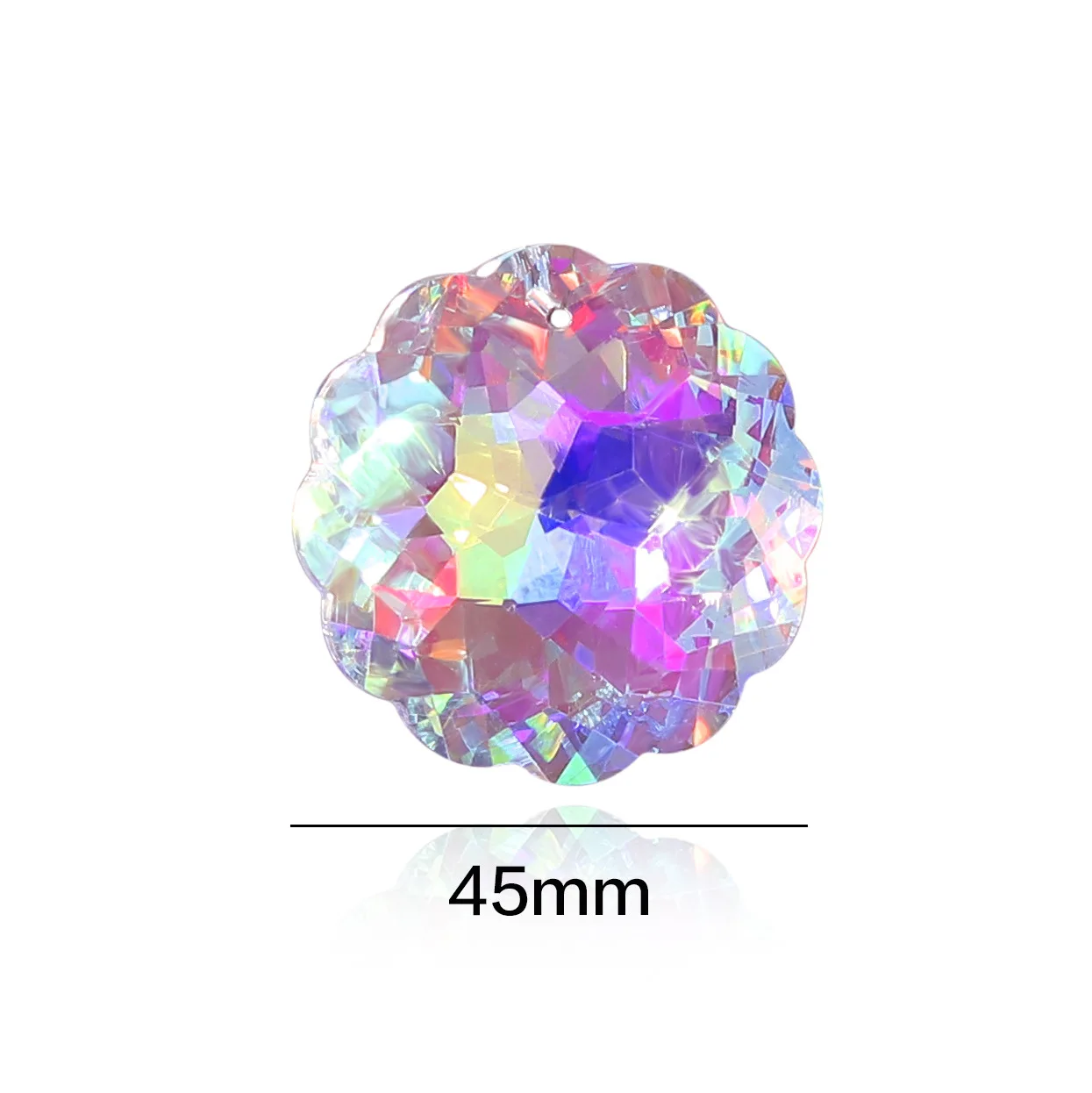 45MM Rainbow AB Crystal Glass Flower Prism Pendants Hanging Suncatcher Accessories Maker Ornament Crystal Chandelier Parts