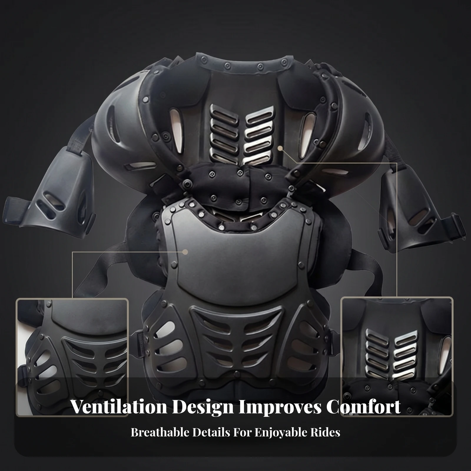 Motorcycle Protective Vest Hard Shell Shielding Riding Vest Motorcycle Chest Protector Adjustable Straps Safety Wear Buckle