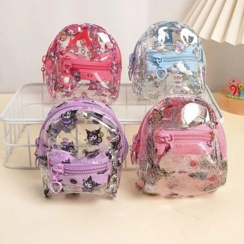 

Kawaii Hello Kitty Transparent Coin Purse Fashion Cartoon My Melody Kuromi Cinnamoroll Portable Coin Pouch Earphone Bag Gifts